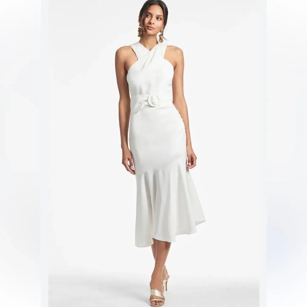 SACHIN & BABI Naomi Belted Halter Dress / size 12